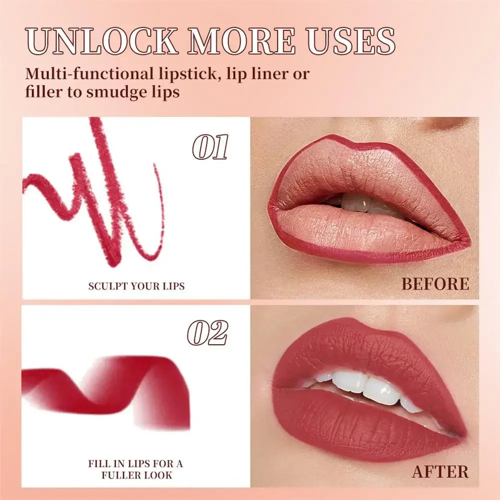 Twist Up Gradient Matte Lip Liner Crayon – Waterproof Lip Liner Peaceful Pleasures Health and Wellness
