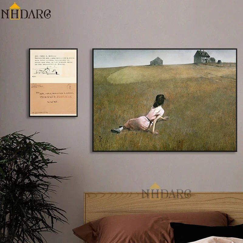 Scandinavian Minimalist Wall Art Classic Vintage Andrew Wyeth HD Canvas Poster Print Home Bedroom Living Room Decoration Peaceful Pleasures Health and Wellness