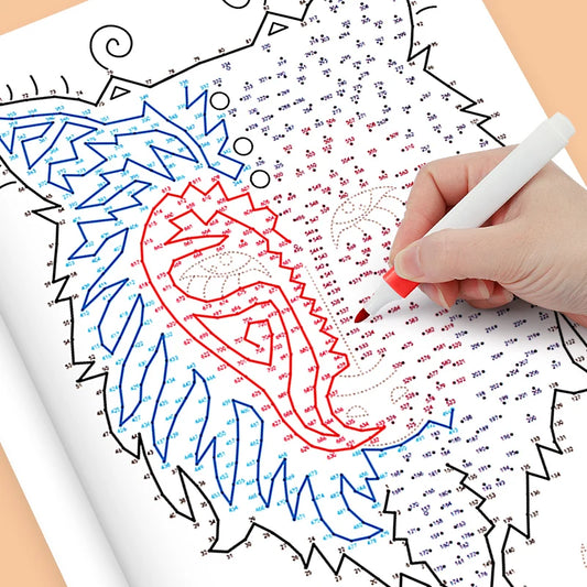 32 Pages Extreme Dot Coloring Book Kids Adults Connect Dots Puzzle Peaceful Pleasures Health and Wellness