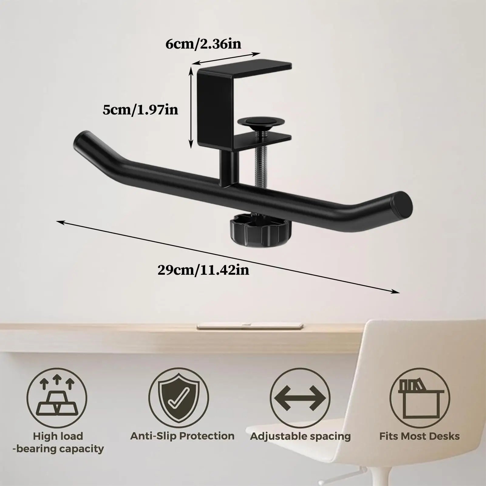 Heavy Duty Double Pole Table Bag Holder & Purse Hook Clamp Table Bag Holder Peaceful Pleasures Health and Wellness