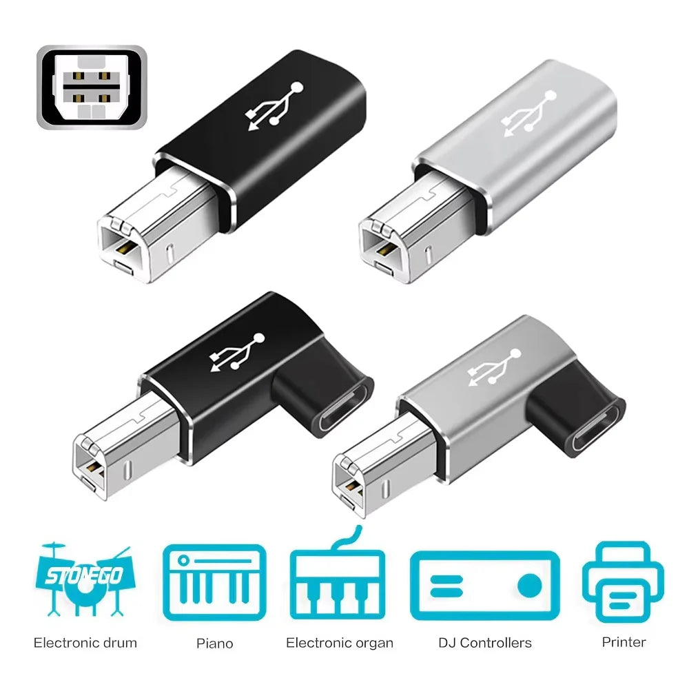 USB-B to USB-C Adapter – Printer, Scanner & MIDI Keyboard Peaceful Pleasures Health and Wellness