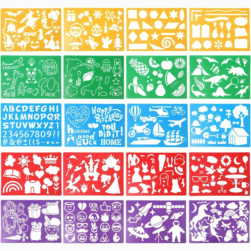 Kids Drawing Stencils 300+ Patterns Templates Plastic Stencil Girls
