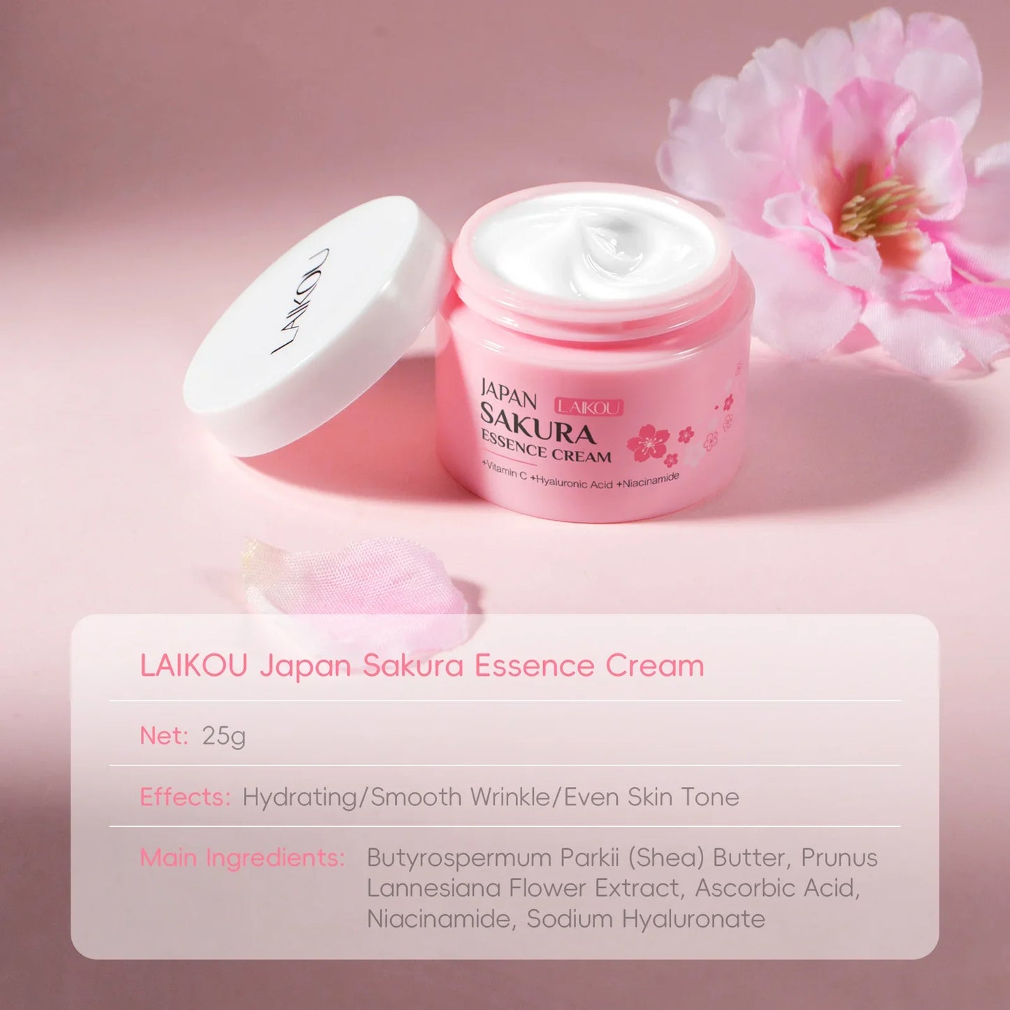 LAIKOU Sakura Essence Face Cream – Hydrating & Brightening