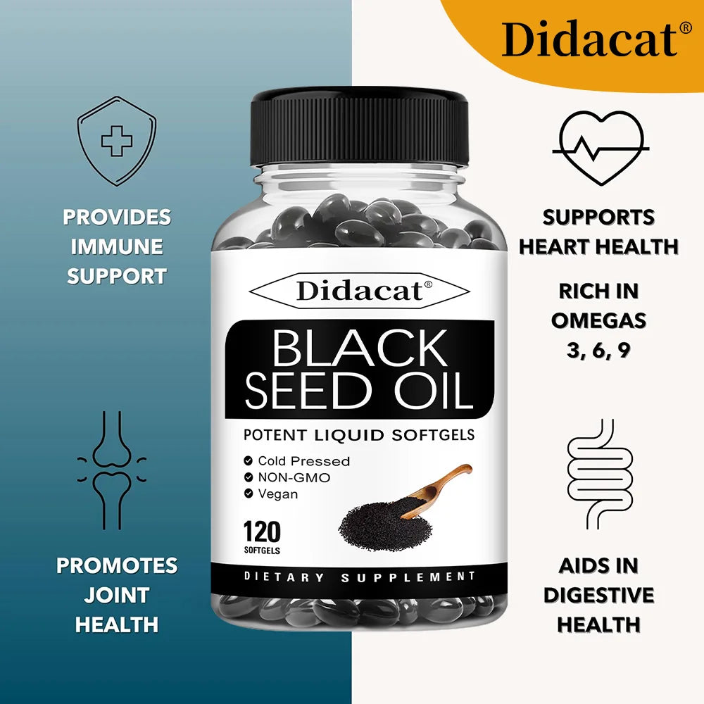 Black Cumin Seed Oil 1000mg Softgels – Skin Hair Immune Support