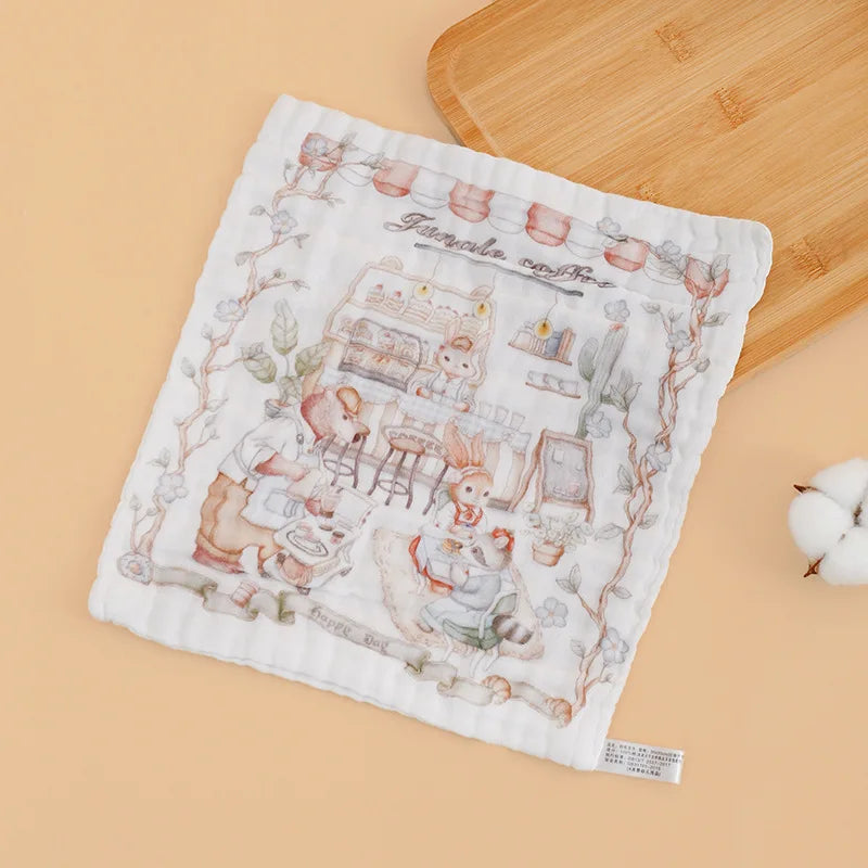 MOONBIFFY Baby Muslin Washcloths | 100% Cotton Gauze Towels