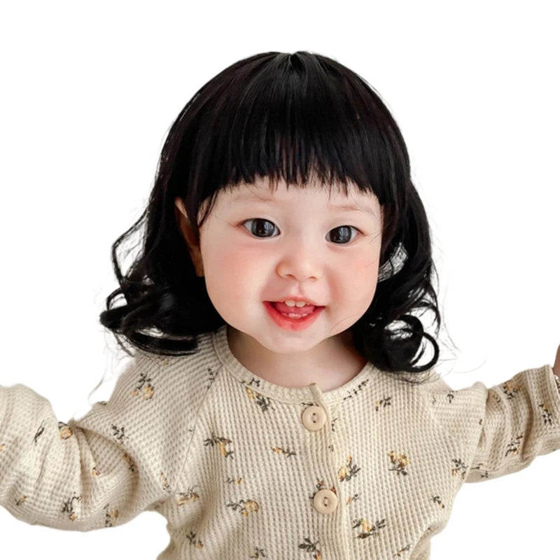Baby Girl Curly Hair Hat | Cute Infant Photo Headwear 1-3Y