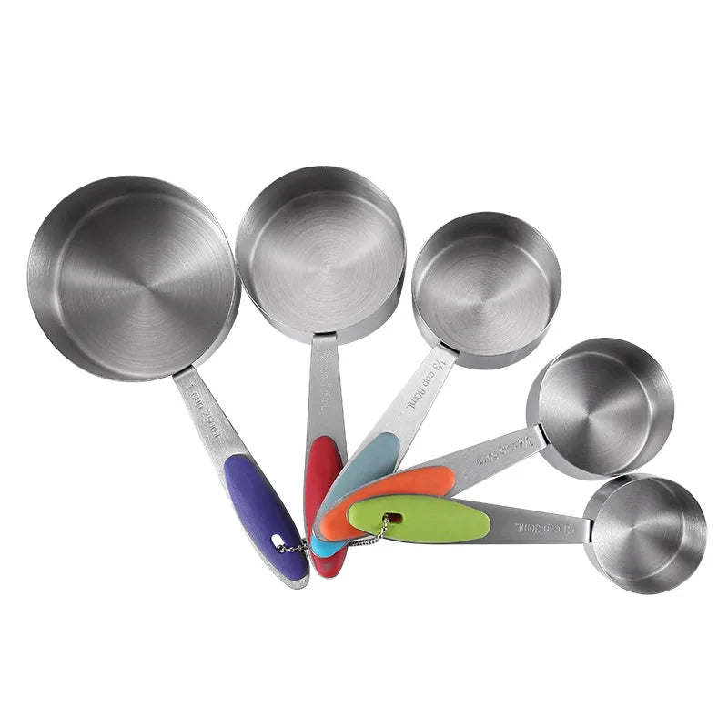 5/10Pcs Stainless Steel Measuring Cups And Spoons Set Kitchen Accessories For Baking Cake Cooking Making Measuring Kitchen Tools Peaceful Pleasures Health and Wellness