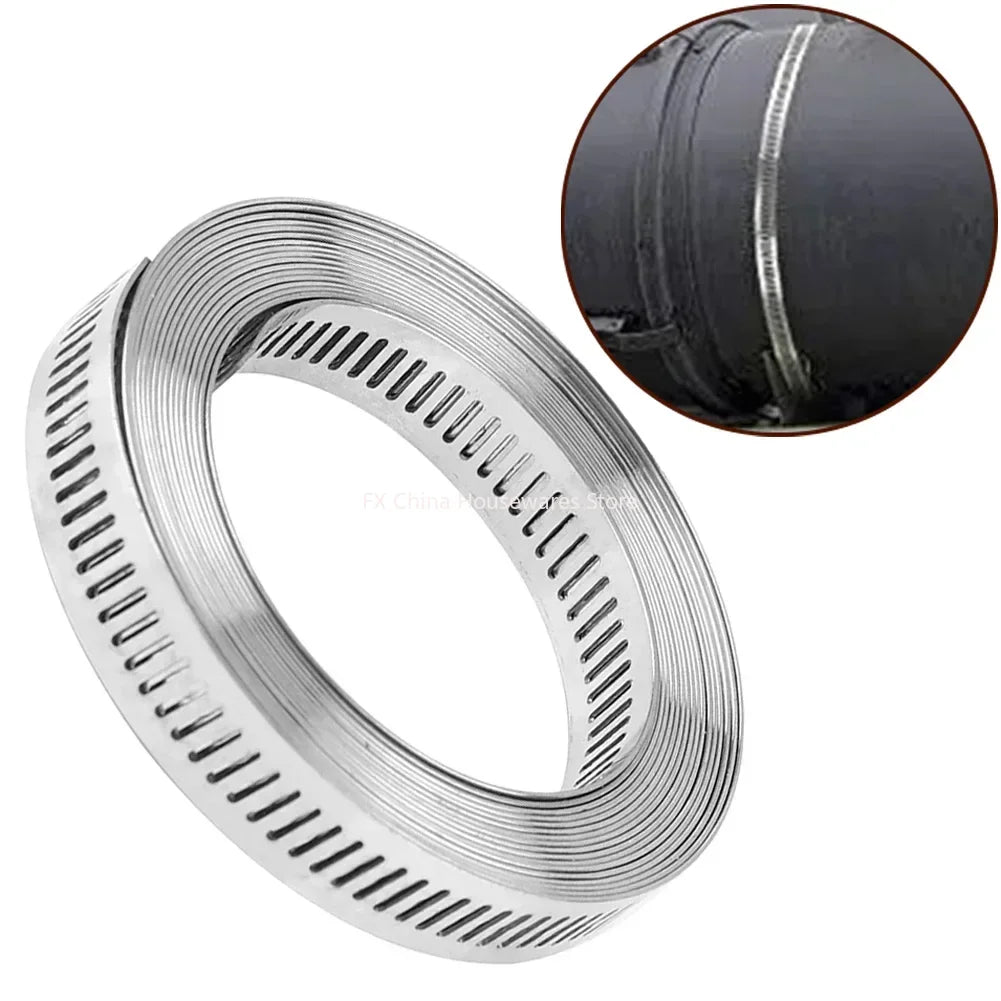 9.8ft Adjustable Large Hose Clamps Worm Gear Stainless Steel Clamp+6 Fasteners Automobiles Accessories Clamp And Fasteners Peaceful Pleasures Health and Wellness