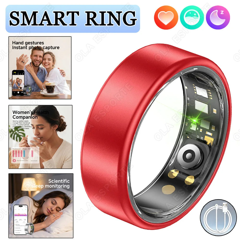 Smart Ring – Heart Rate, SpO₂ & Sleep Tracker | IP68 Waterproof