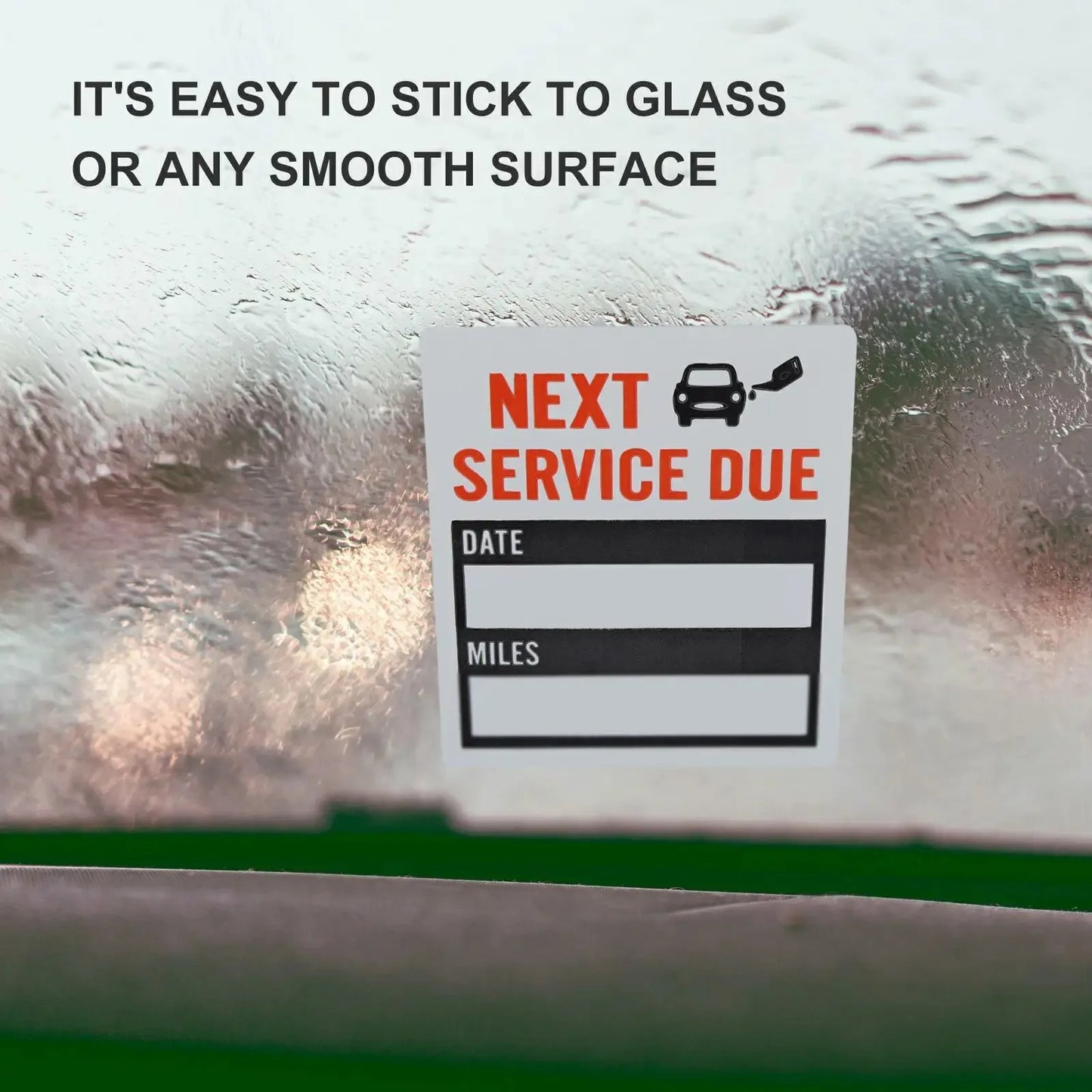 Car Service Due Reminder Stickers – 2x2" Vinyl Decals, 12 Pack
