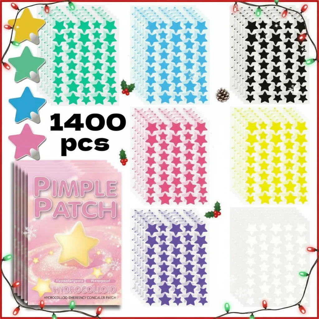 1400pcs Star Hydrocolloid Acne Patches – Invisible & Breathable