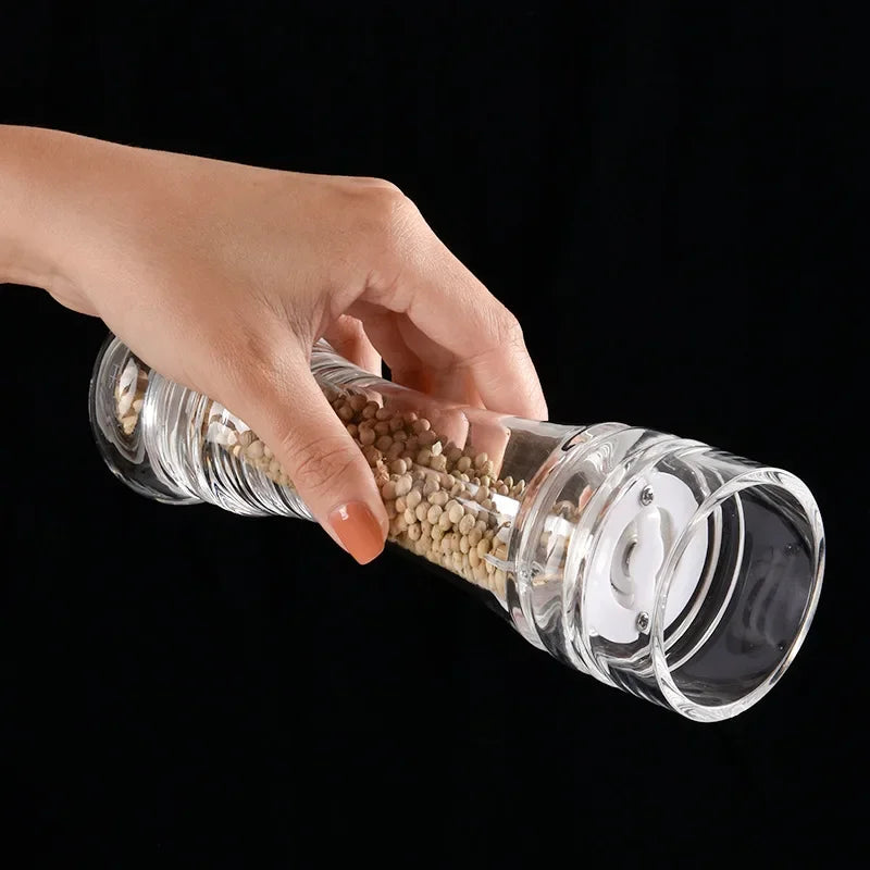 New Acrylic Grinder Transparent Pepper Grinder Manual Pepper Grinder Ceramic Core Multi Purpose Seasoning Bottle Kitchen Tools Peaceful Pleasures Health and Wellness