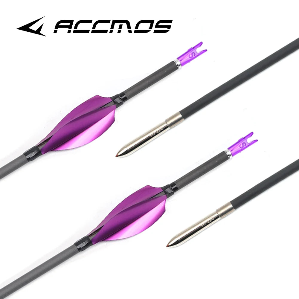 ID3 Arrow Carbon Sp350-1000 Purple Spin Feathers Recurve Compound Bow