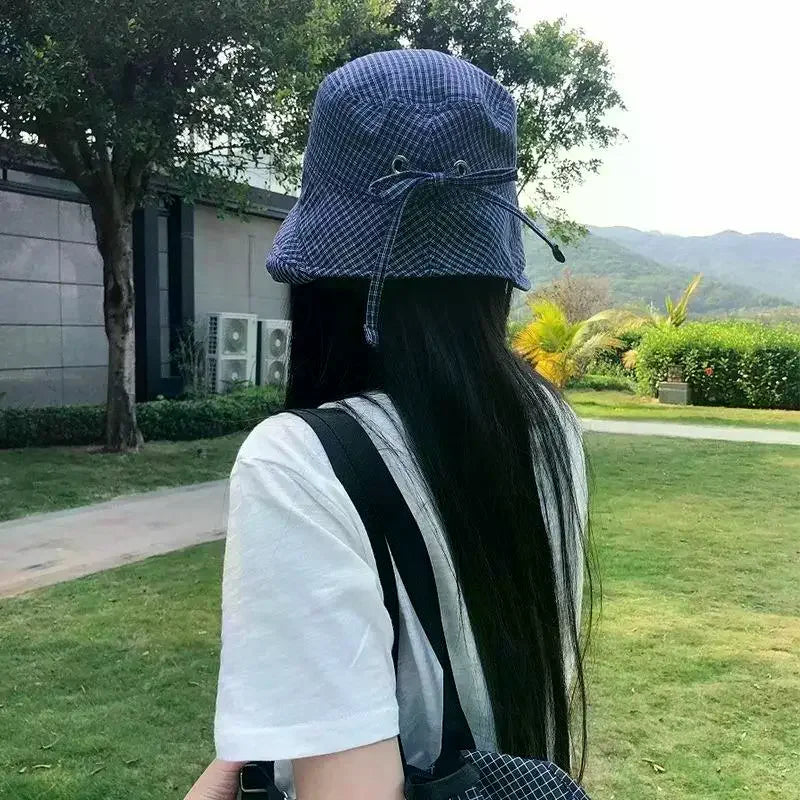 Women's Plaid Bucket Hat | UV Shield Breathable Summer Sun Cap