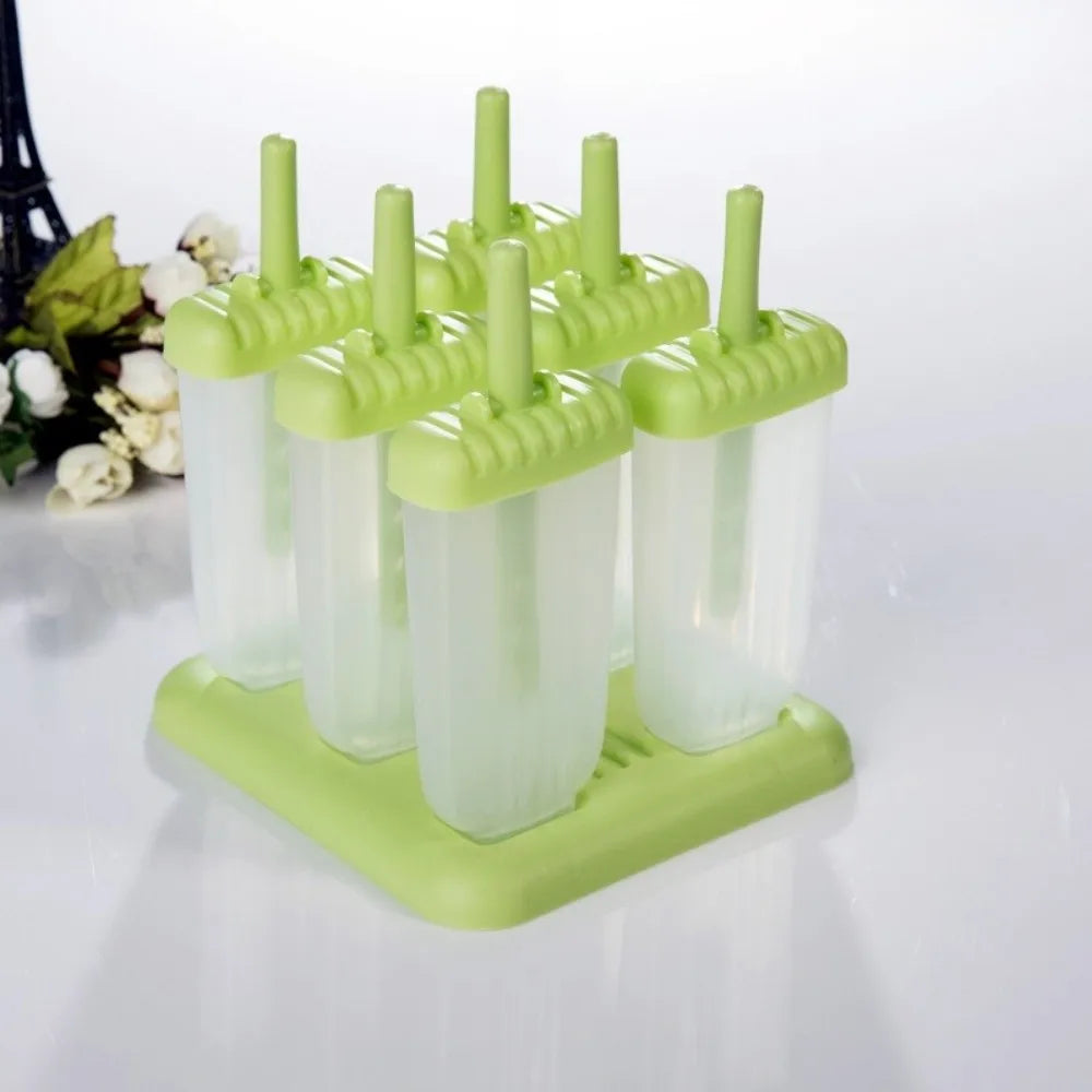 DIY Ice Cream Molds – 6-Cavity Reusable Popsicle Maker Tray