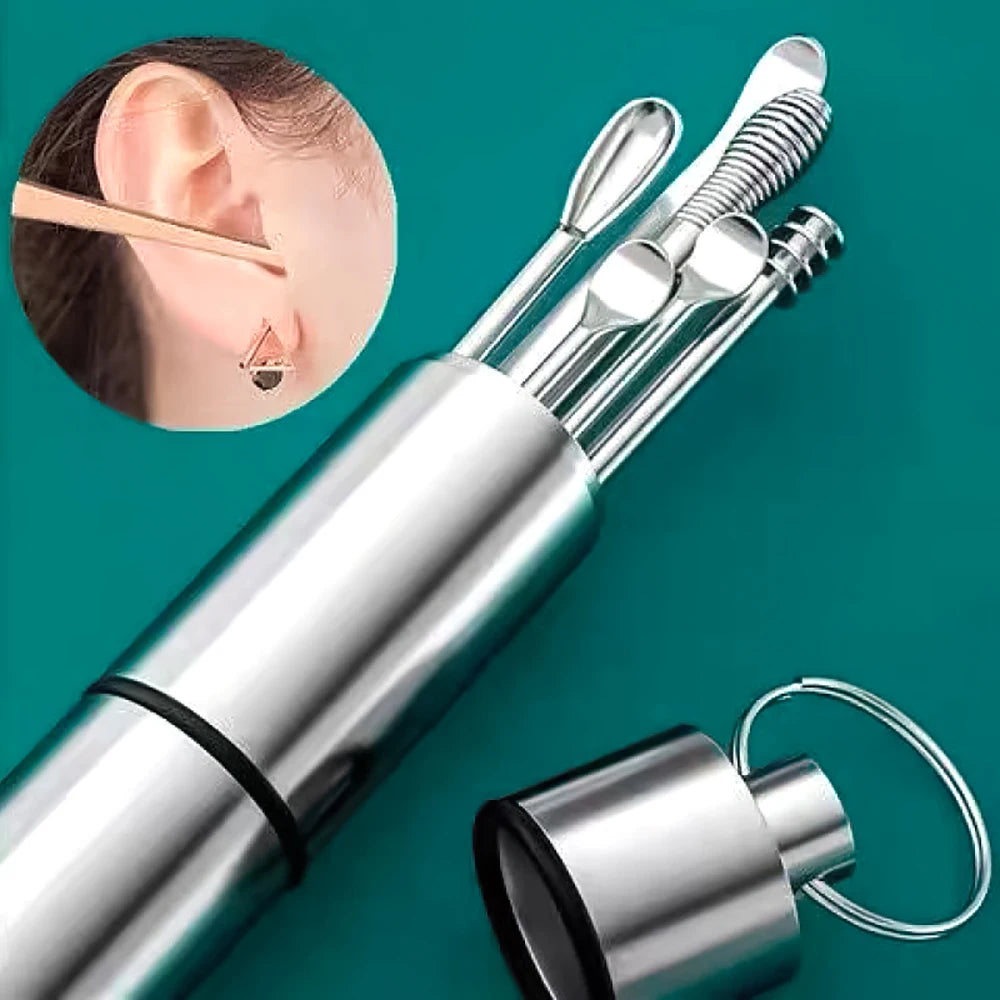 6-Piece Stainless Steel Ear Wax Remover & Earpick Kit