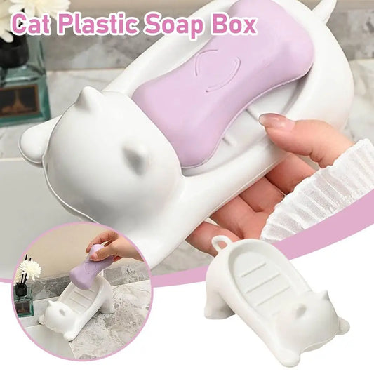 Cat-Shaped Soap Dish with Drainage – Cute Bathroom Accessory Soap Dish Oasis Select