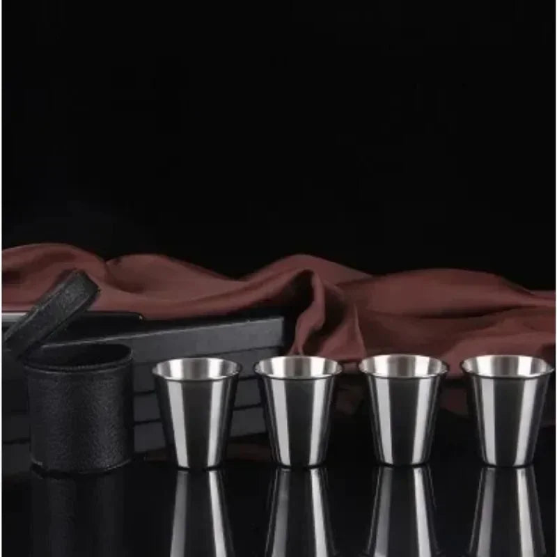 Cup Mug Mini Drinkware Glass Tiki Outdoor Travel Gifts Personalized Cups Kitchen Practical Steel Dining. Whiskey Pcs/set 4 Bar Peaceful Pleasures Health and Wellness