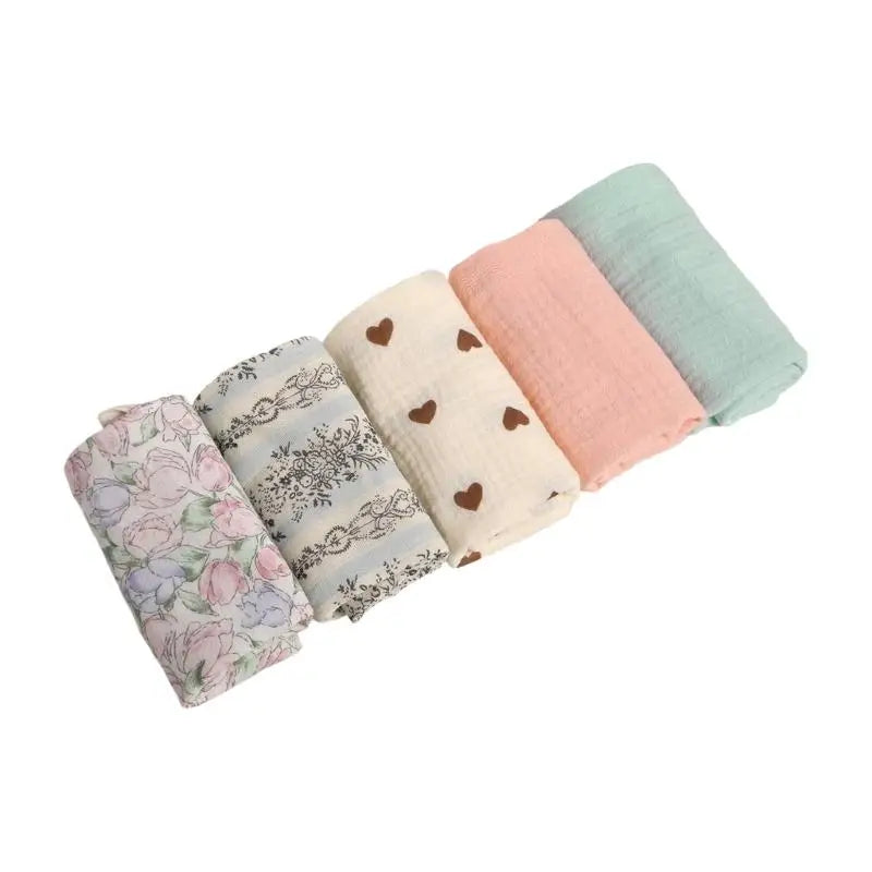 Baby Washcloths 5-Pack | Soft Cotton Drool Bibs & Face Towels