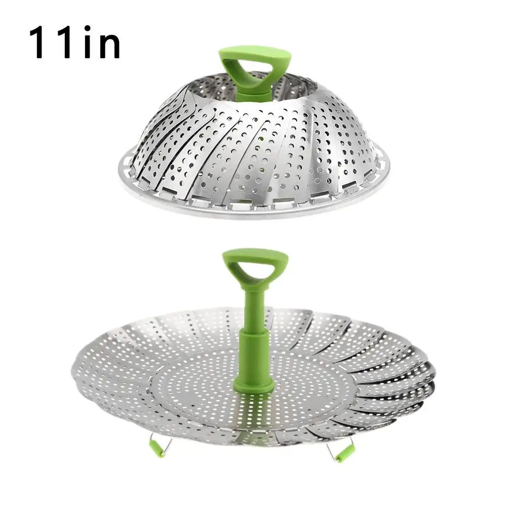 Stainless Steel Folding Steamer Basket Set – 9" & 11" (2-Pack)