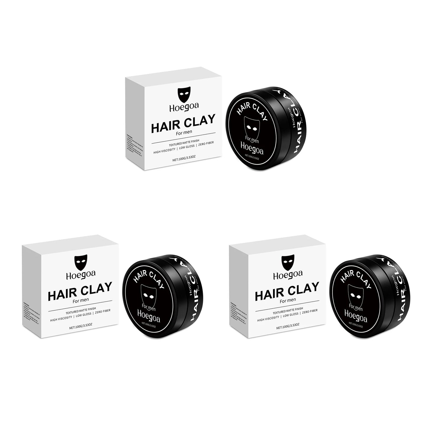HOEGOA Men's Hair Clay – Strong Hold Matte Finish Styling Mud