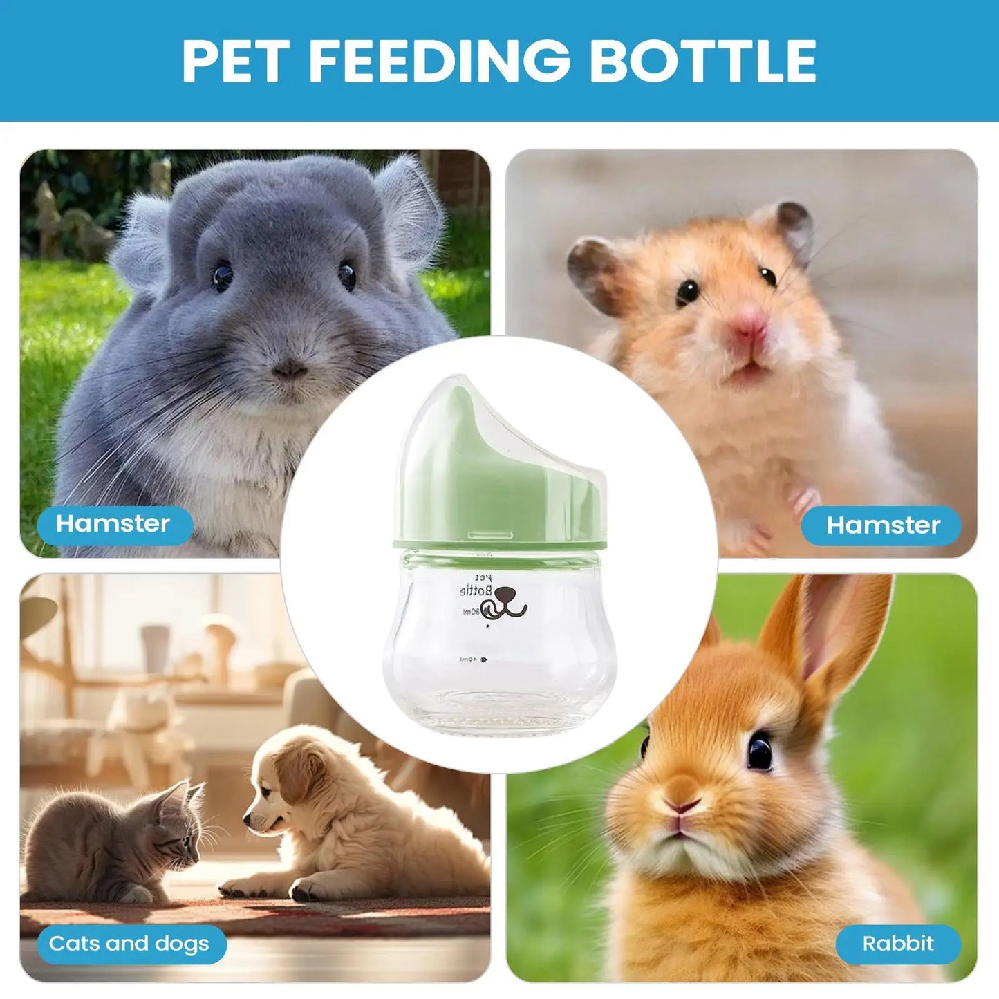 Puppy Bottles For Nursing Portable Anti-Choking Pet Feeder Kitten Nursing Bottle Pet Feeder For Cat Bunny Squirrel Chinchilla Peaceful Pleasures Health and Wellness