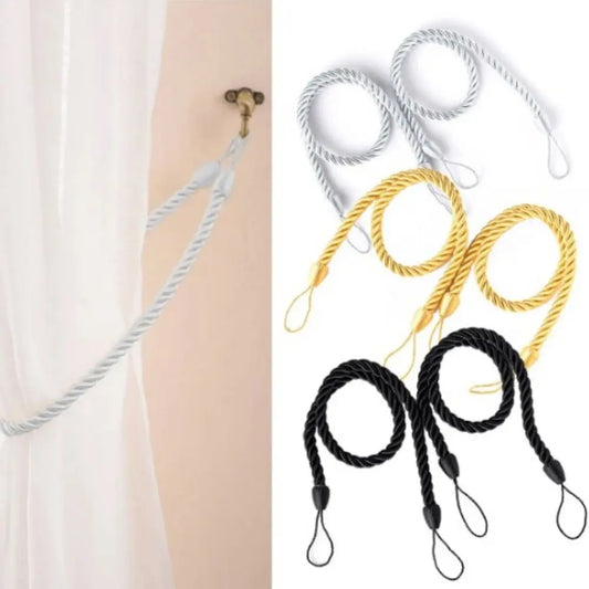 Handmade Woven Curtain Tiebacks 2-Pack – Multicolor Boho Style Curtain Tiebacks Oasis Select