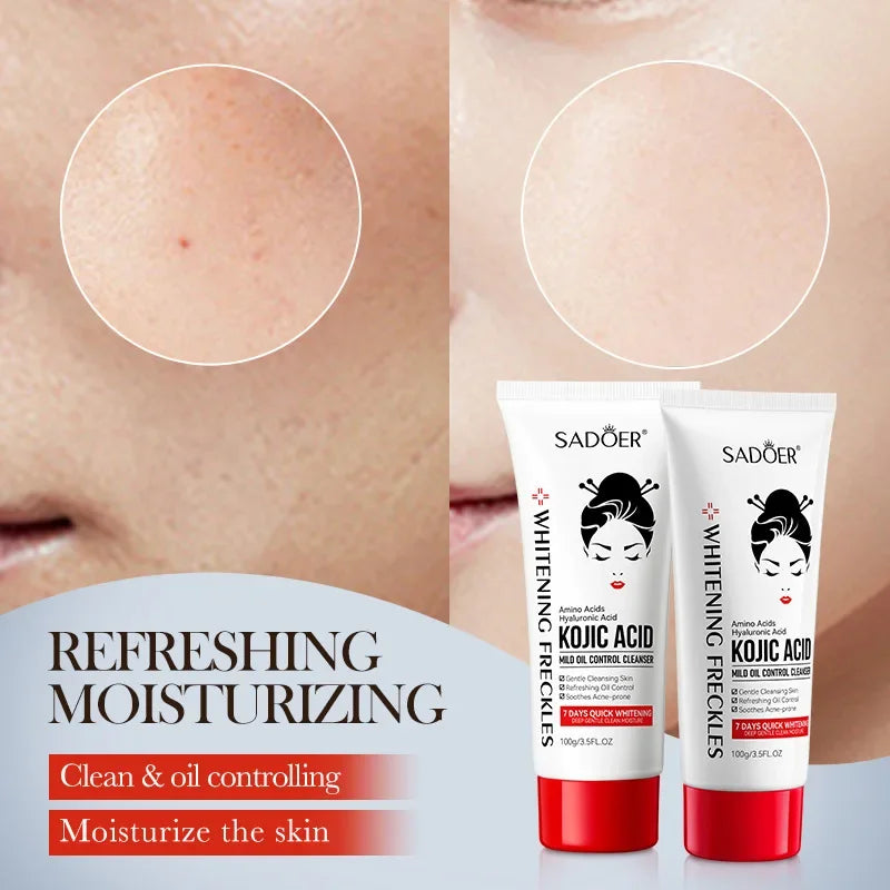 100ml Kojic Acid Skin Care Facial Wash Mild Oil Control Deep Moisturizing Cleansing and Nonirritating Face Cleanser Face Wash Peaceful Pleasures Health and Wellness