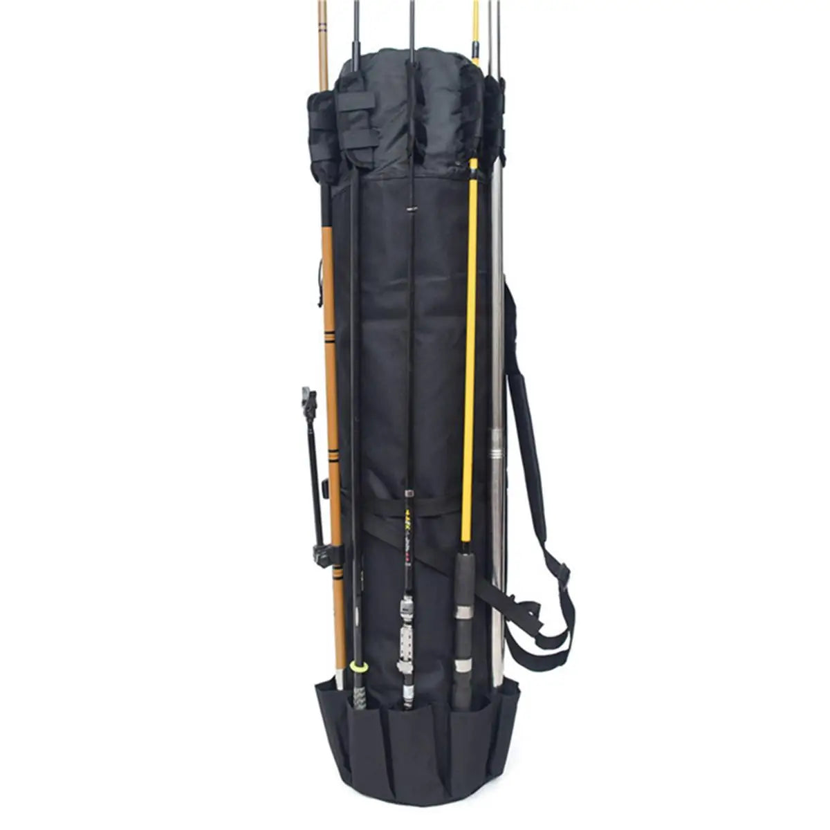 Portable Fishing Rod Storage Bag, Waterproof Canvas Travel Case, Durable Fishing Gear Organizer Box, Ideal for Outdoor Activitie Peaceful Pleasures Health and Wellness 1pcs black