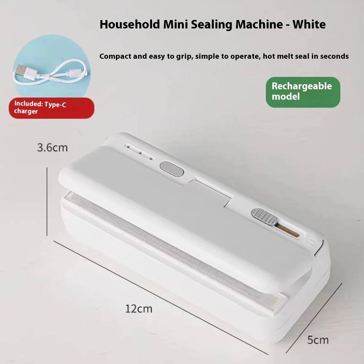 Mini Plastic Bag Sealer Heat Bag Sealing Machine Food Packaging Plastic Bags Sealer Clip Bag Handheld Rechargeable Heat Sealer Peaceful Pleasures Health and Wellness