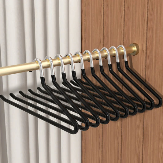 10/5Pcs Home Metal Pants Hangers, Non Slip Open Ended Slacks Pants Hangers, Black Trouser and Jean Hanger for Closet Peaceful Pleasures Health and Wellness