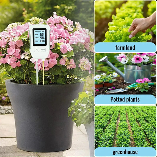 3-In-1 LCD Digital Soil PH Tester Temperature Humidity Meter Soil Test Kit for Potted Flower Plant Home Garden Planting Peaceful Pleasures Health and Wellness