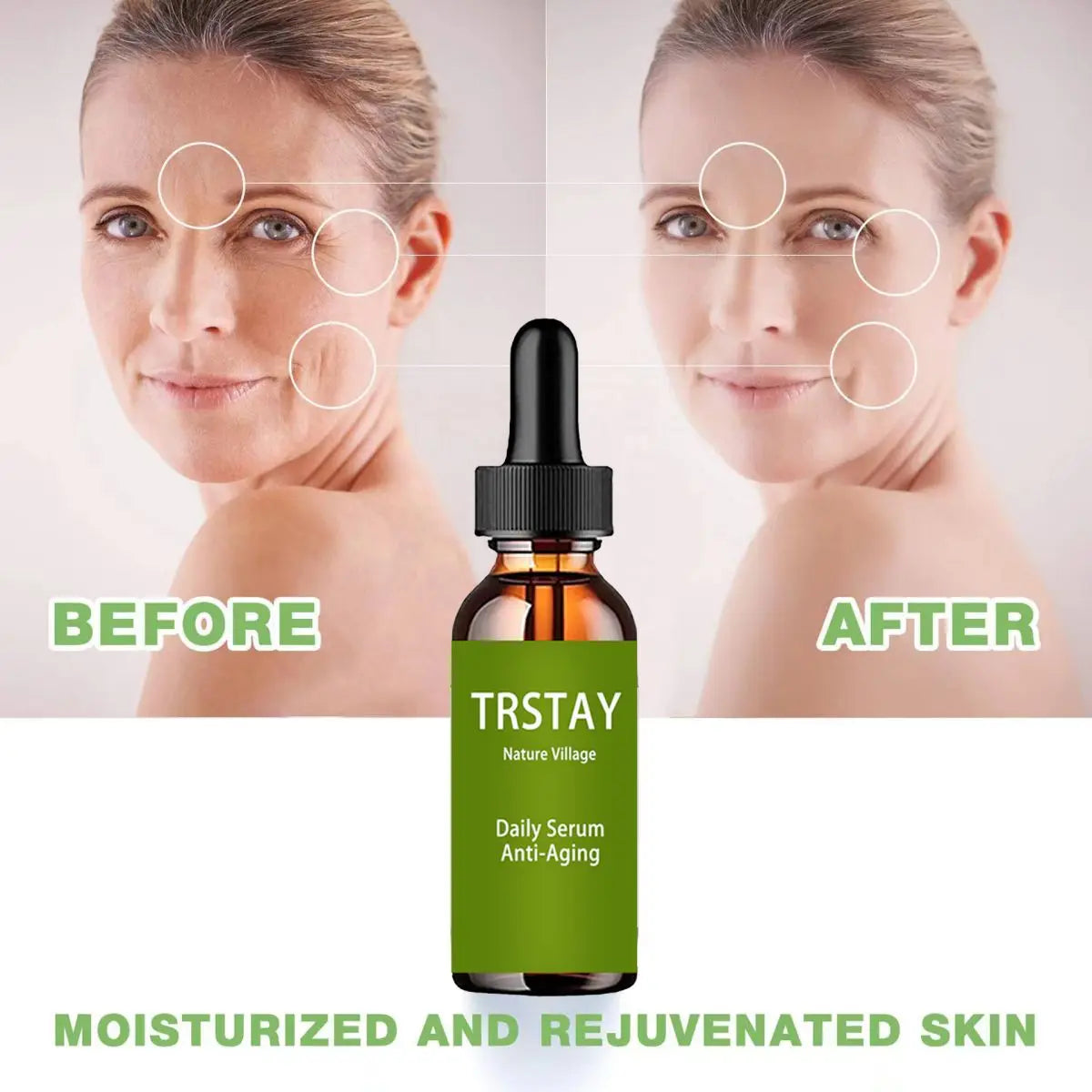 Instant Wrinkle Face Serum Lifting Firming Fade Remover Fine Lines Anti-Aging Essence Whitening Brighten Nourish Skin Care Peaceful Pleasures Health and Wellness
