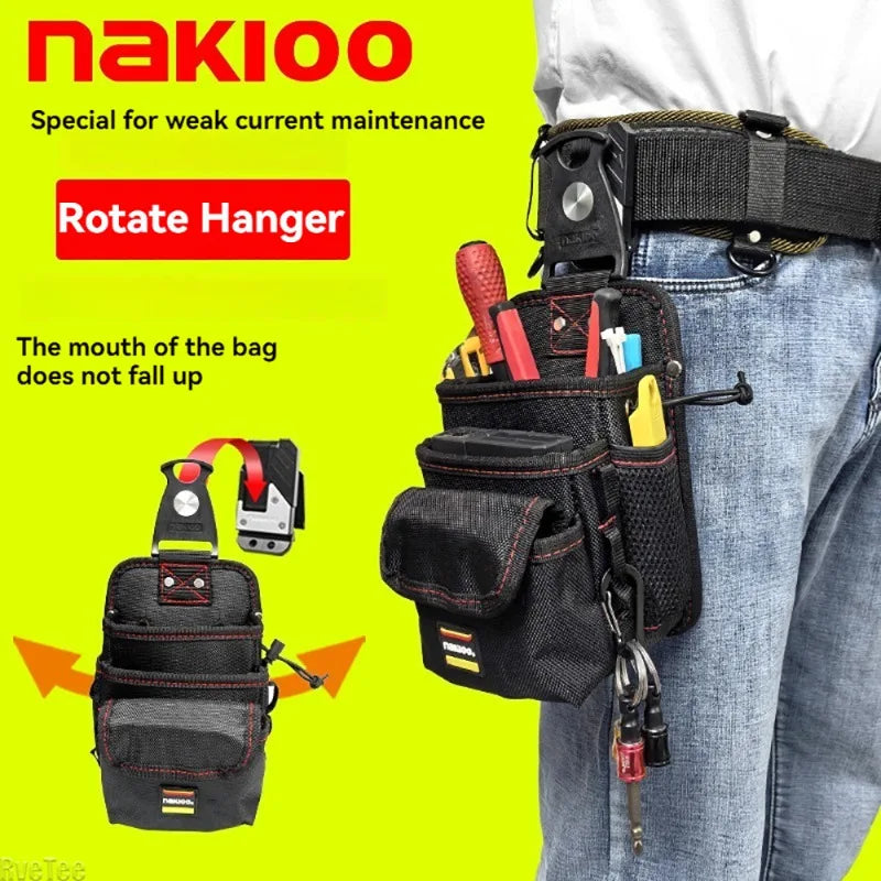 Electrician Rotary Waist Tool Bag | Quick-Release Belt Pouch