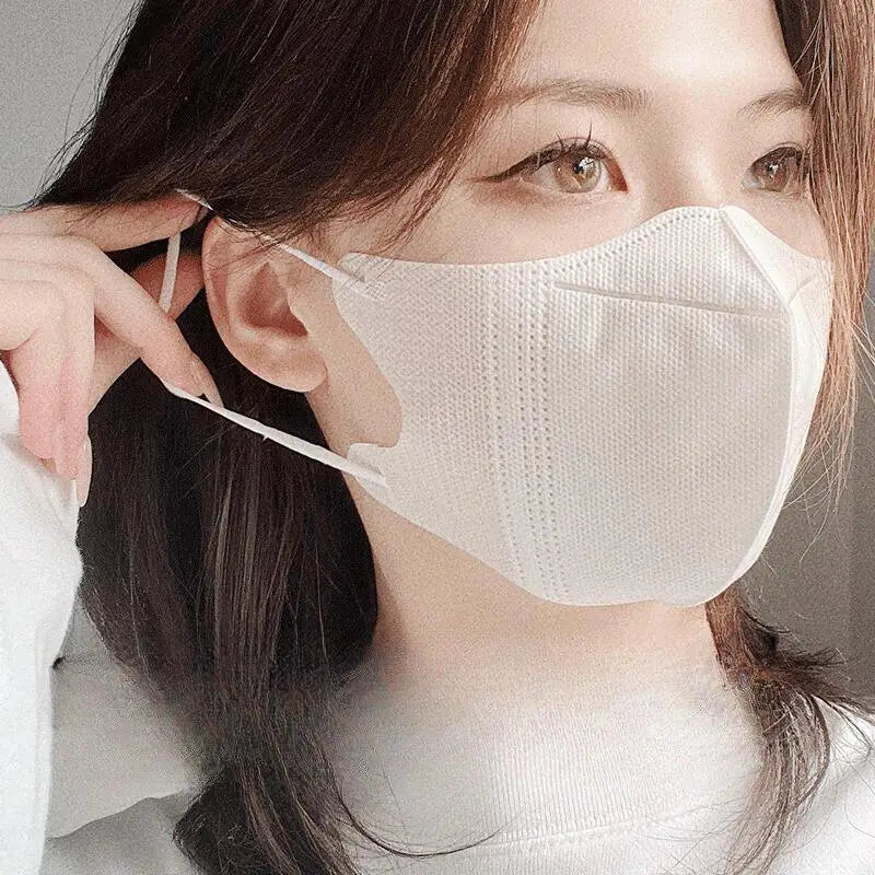 10/100Pcs Outdoor Disposable 3D Stereoscopic Face Masks Men and Women Unisex Solid Color Breathable Anti Dust Mask Peaceful Pleasures Health and Wellness