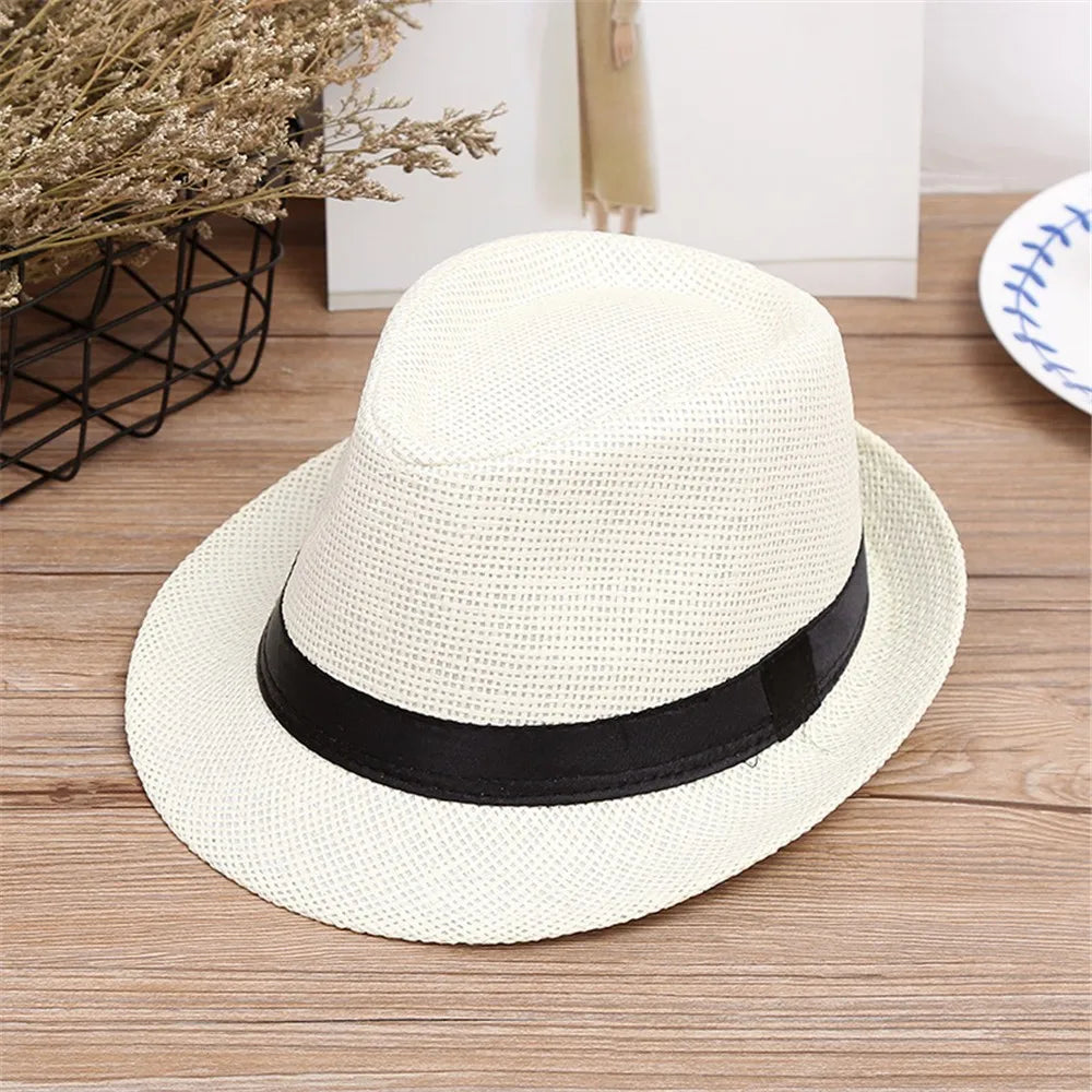 Children Kids Summer Beach Straw Hat Jazz Panama Breathable Hat Large Brim Outdoor Breathable Hats Girls Boy Sunhat Peaceful Pleasures Health and Wellness C