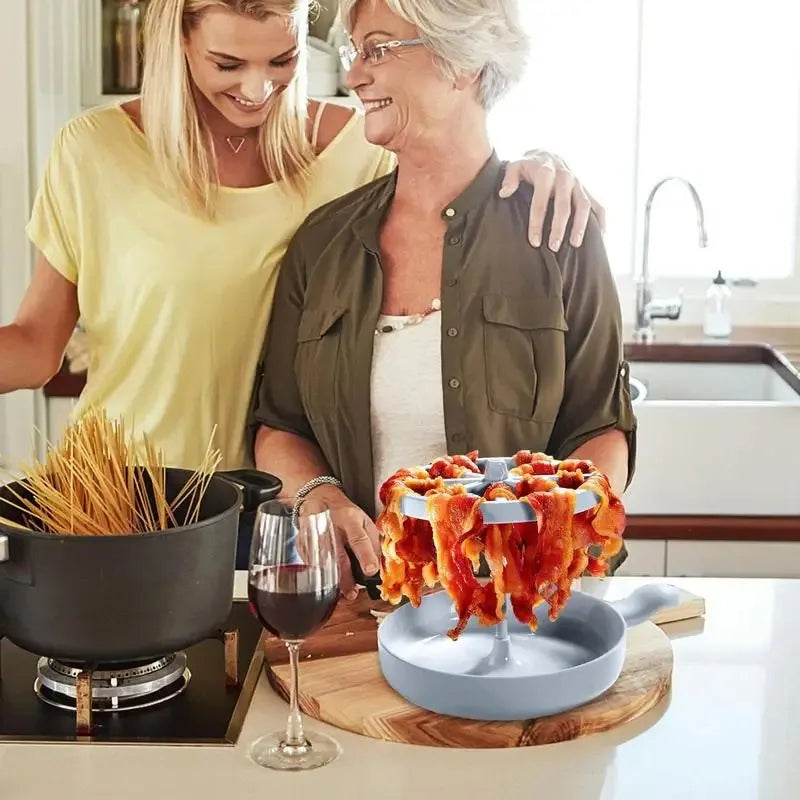 Microwave Bacon Cooker Rack – Vertical Bacon Tray for Crispy, Low-Fat Bacon