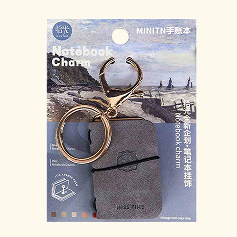 PU Leather Mini Notebook Keychain – Portable Diary Backpack Charm