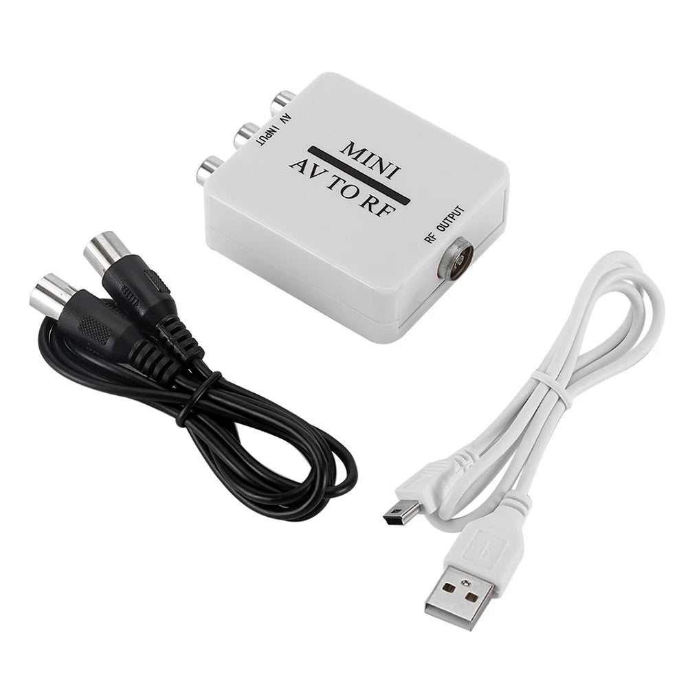 AV To RF Video Converter AV to VGA AV to HDMI-compatible Multi-functional Mini Adapter Box Support RF 67.25/61.25MHz TV Switcher Peaceful Pleasures Health and Wellness