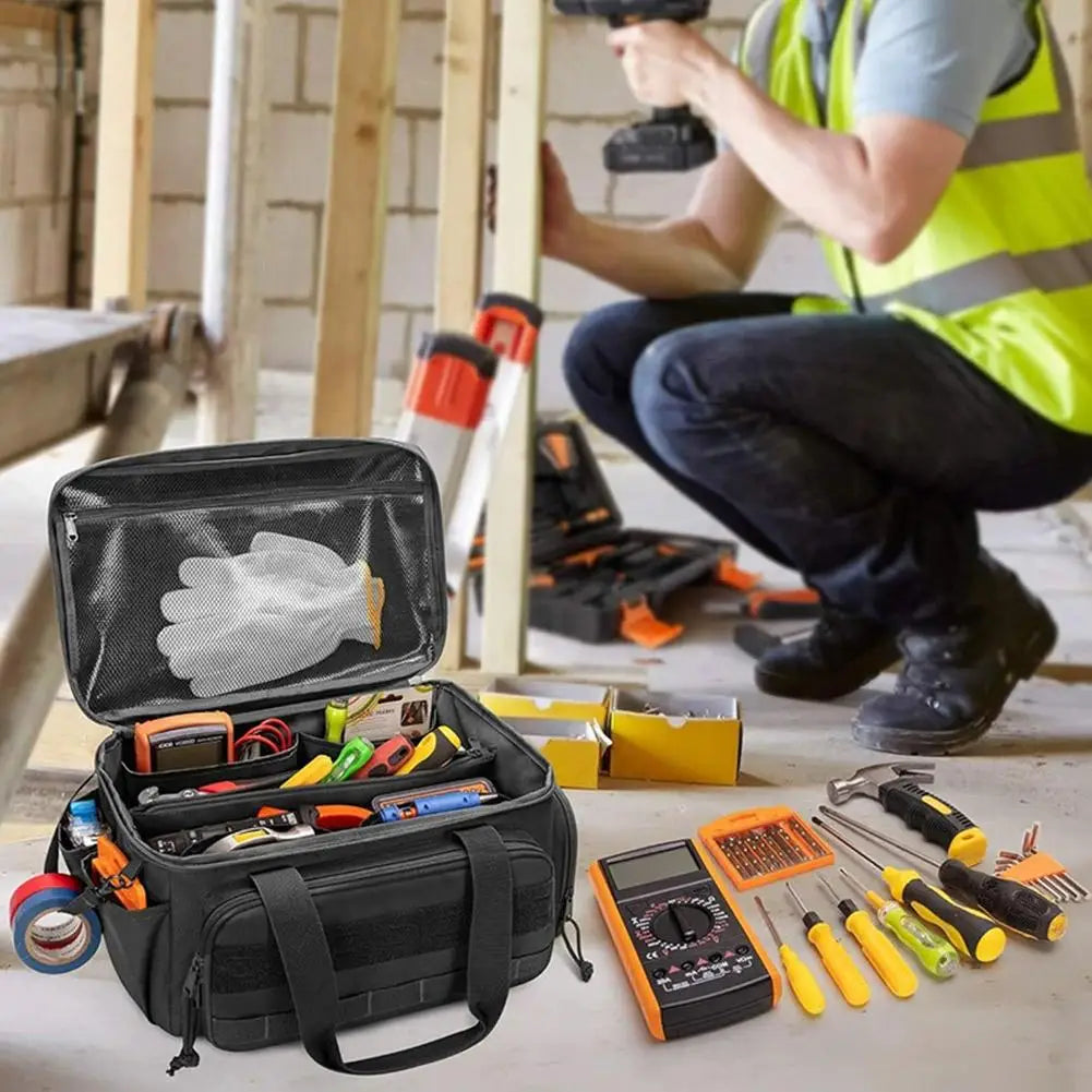 Large Canvas Tool Tote Bag for Electricians & Carpenters
