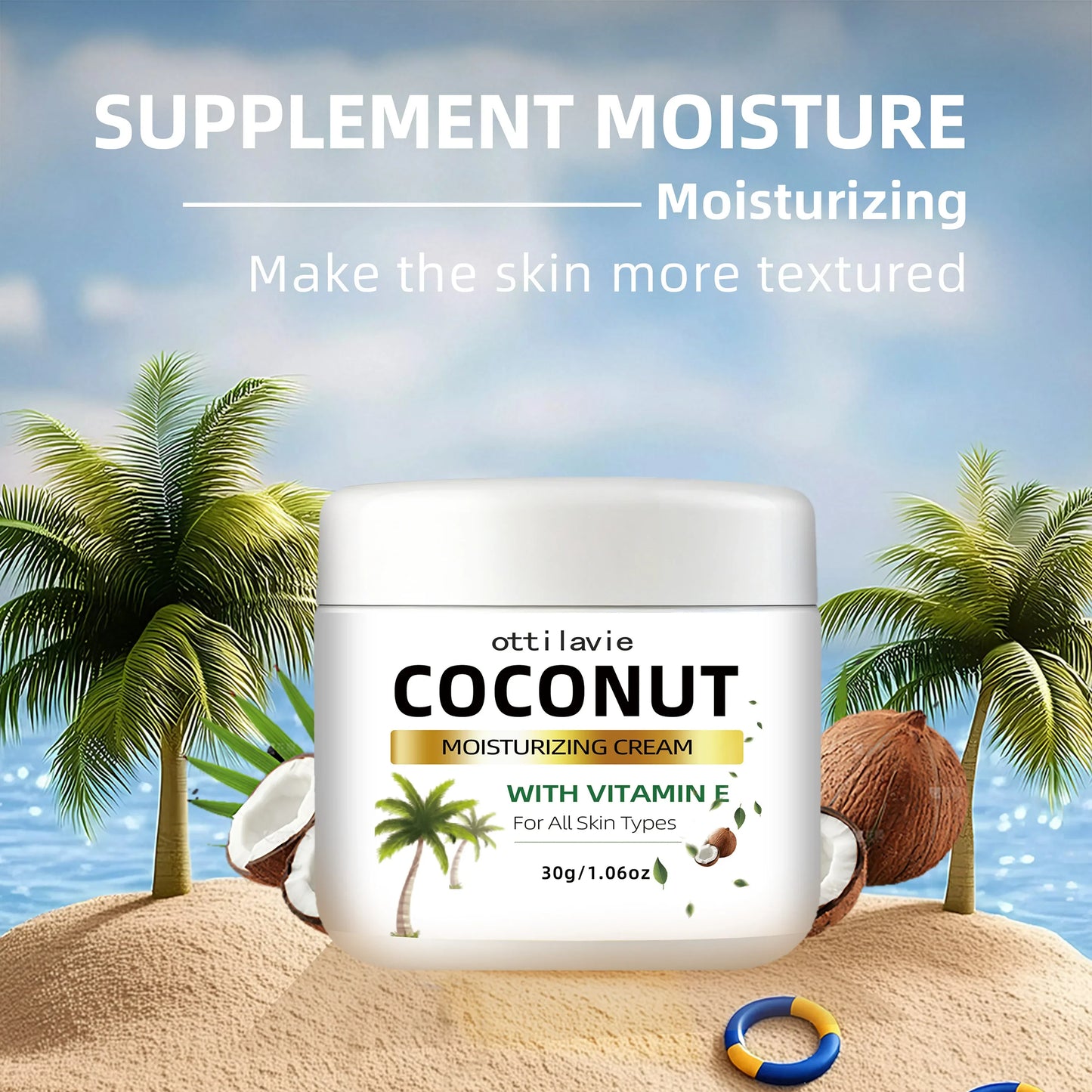 Ottilavie Coconut Cream – 24-Hr Moisture, Vitamin E & Collagen