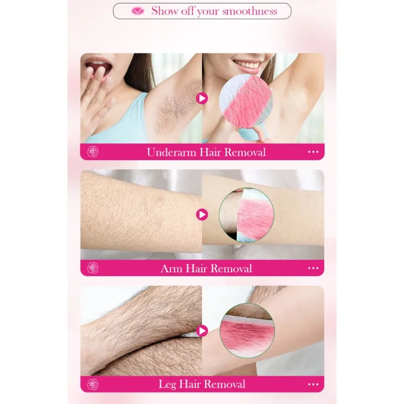 10 PCS /20 Sides Aloe Wax Strips Papers Body Hair Removal Depilatory Calf Underarm Arm Hair Removal Wax Peaceful Pleasures Health and Wellness