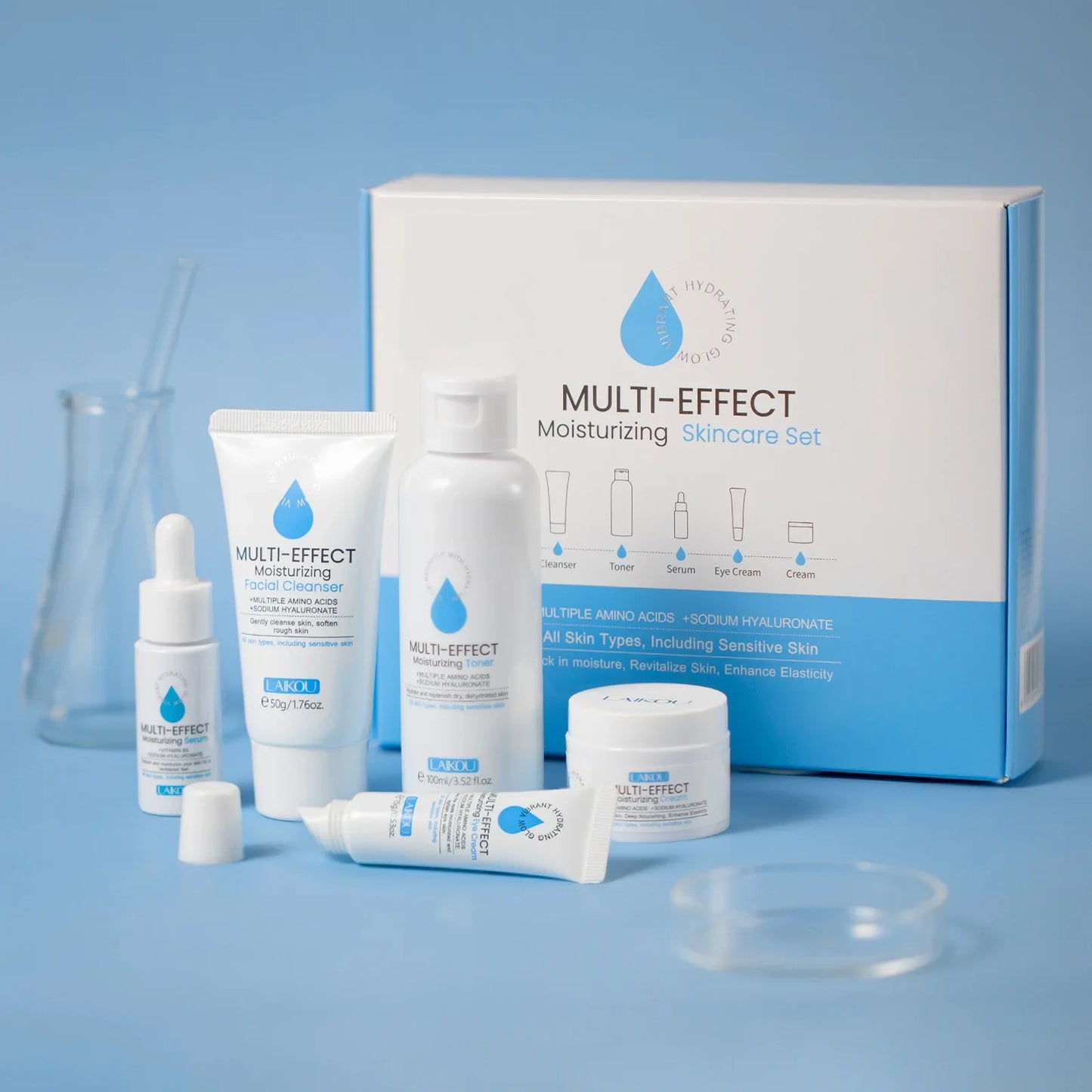 LAIKOU 5-Piece Deep Hydration Skincare Set for Dry Skin