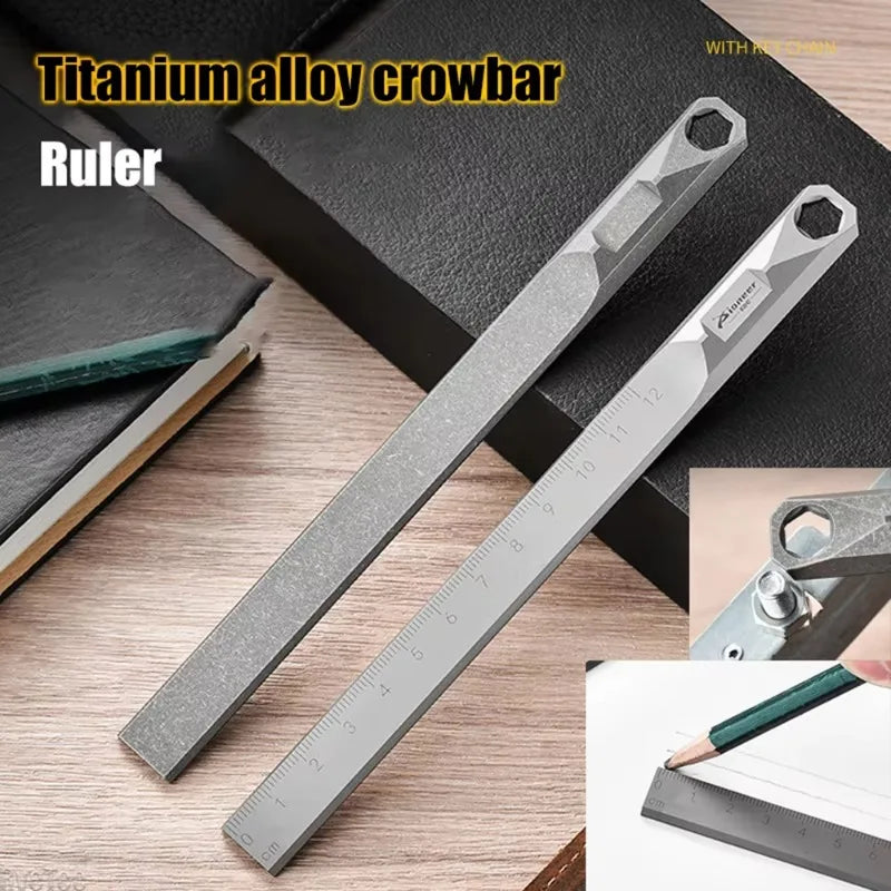 Mini Crowbar Titanium Alloy Hera Metric Tools Drawing Outdoor Portable Multi Pig Foot Lever Functional Measurement Crowbars Peaceful Pleasures Health and Wellness