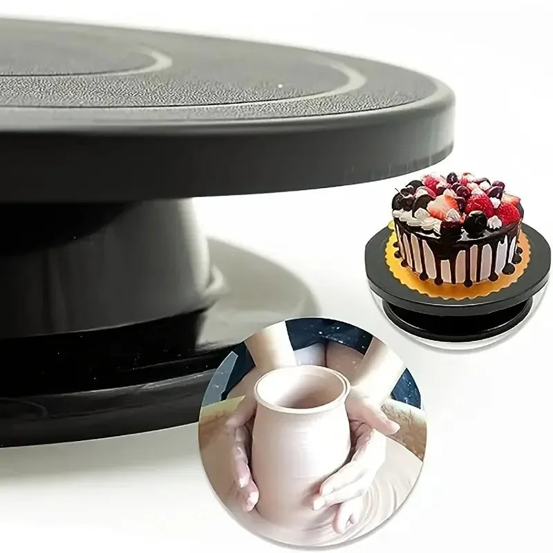 Cake Turntable Plastic Piping Table Ceramic Turntable Piping Multifunctional Workbench Baking Practical Non Slip Utensils Tools Peaceful Pleasures Health and Wellness