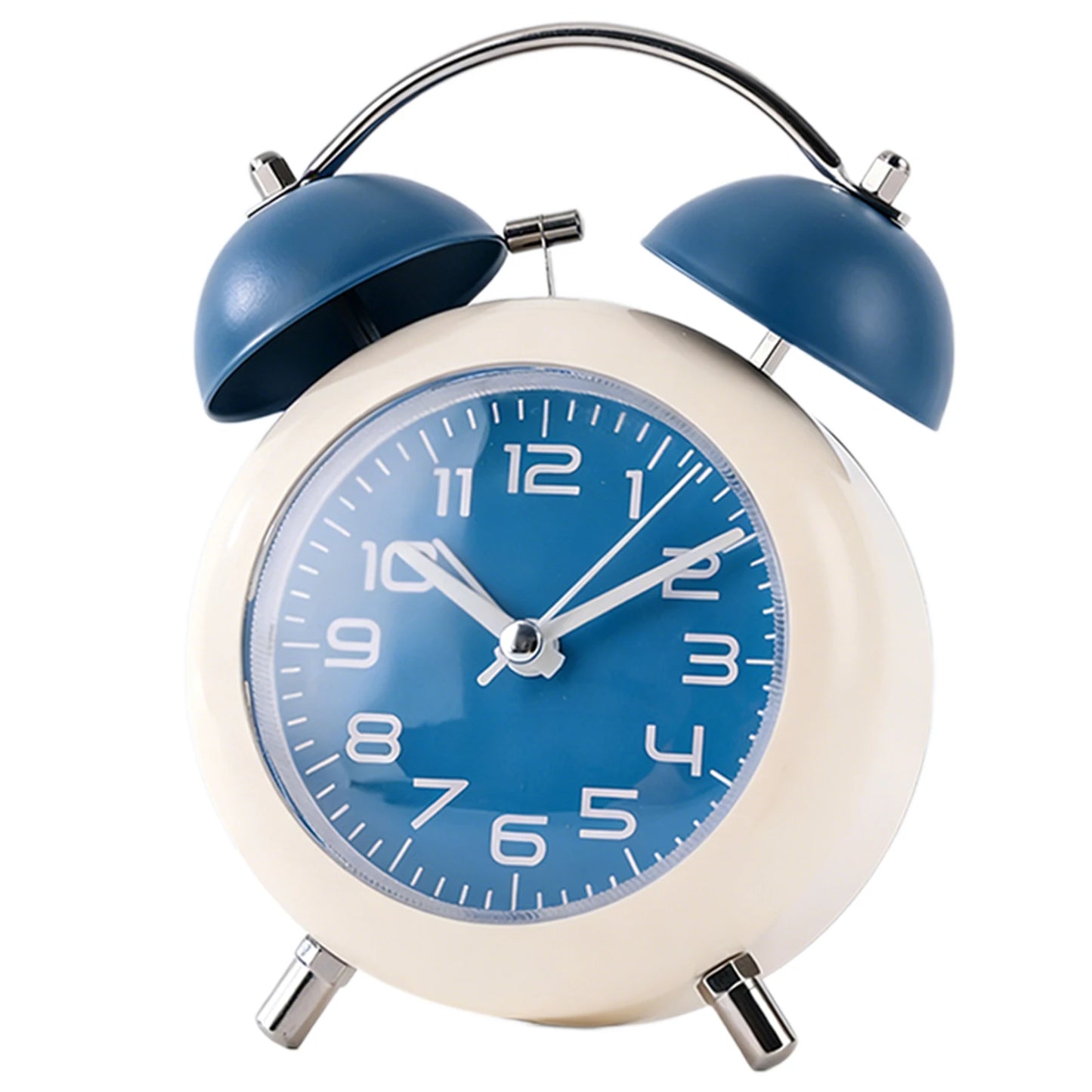 Retro Twin-Bell Alarm Clock – Silent, Loud Alarm & Night Light Analog Alarm Clock Peaceful Pleasures Health and Wellness Sea Blue