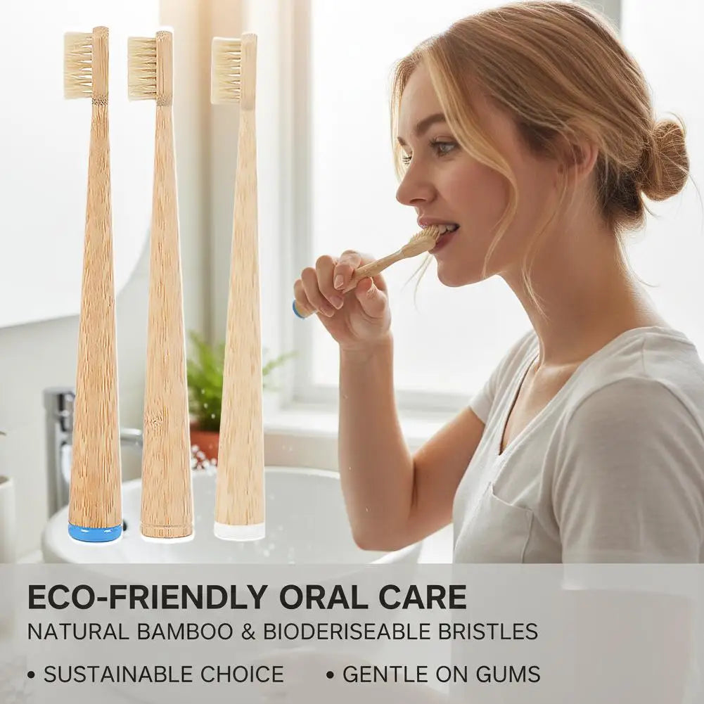 Natural Bamboo Toothbrush – Soft Boar Bristles, Plastic-Free