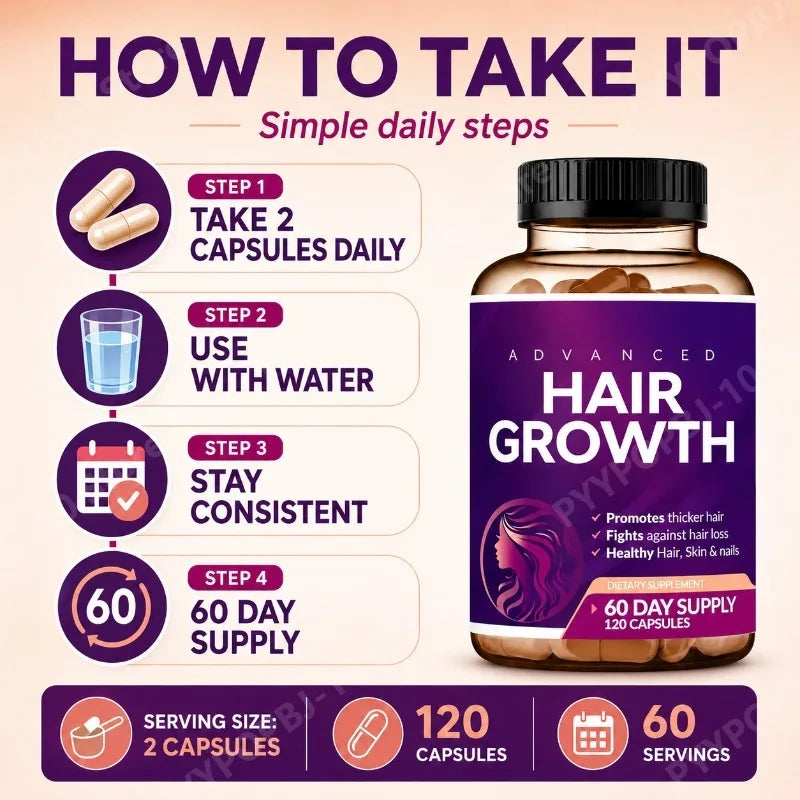 Hair Growth Vitamins for Women | Biotin 10000mcg + Collagen