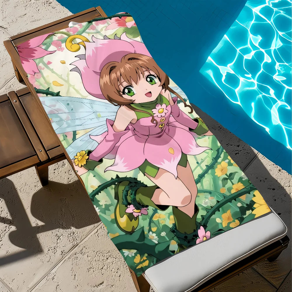 Cardcaptor Sakura Anime Quick-Dry Beach Towel | Soft & Absorbent Anime Beach Towel Peaceful Pleasures Health and Wellness z6 STJ90x180CM