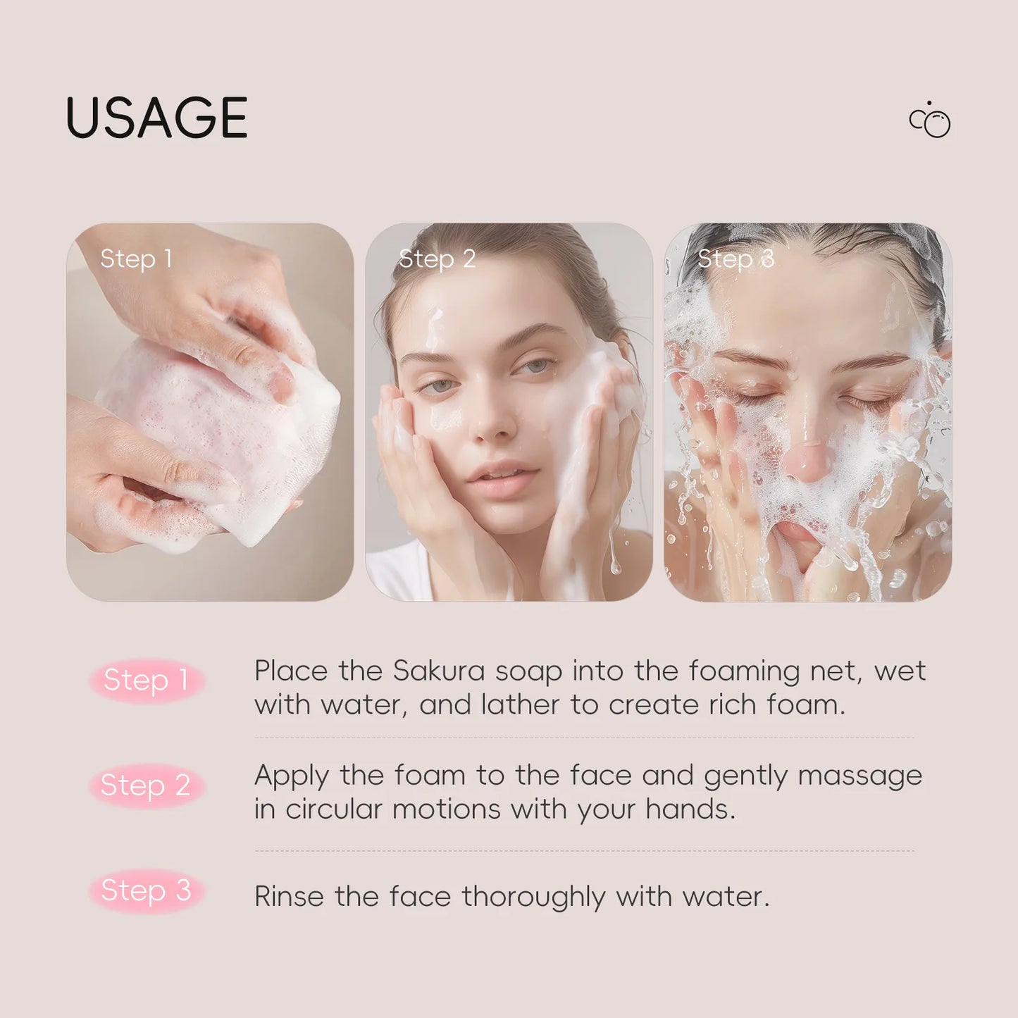 LAIKOU Sakura Facial Soap – Moisturizing Foam Face & Body Wash